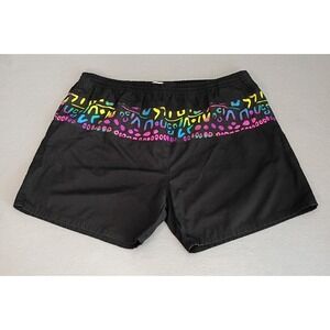 Guysport‎ Swim Trunks Men's Size XL Black Colorful 80s Retro Mod Cotton